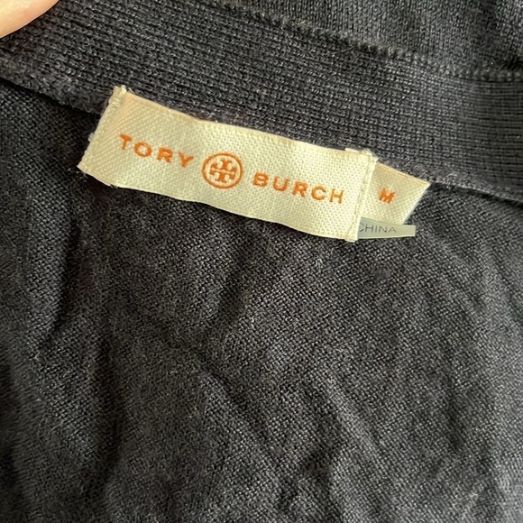 Tory Burch Madison Navy Blue Woolf Blend Button Up Cardigan - Picture 8 of 11